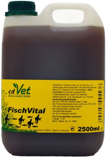 cdVet Naturprodukte FischVital 2500 ml - optimale Wasserqualität - Neubesatz von Fischen - gesundes + darmfreundliches Milieu - in Aquarien + Teichanlagen - bei Problembeständen + Infektionsdruck -