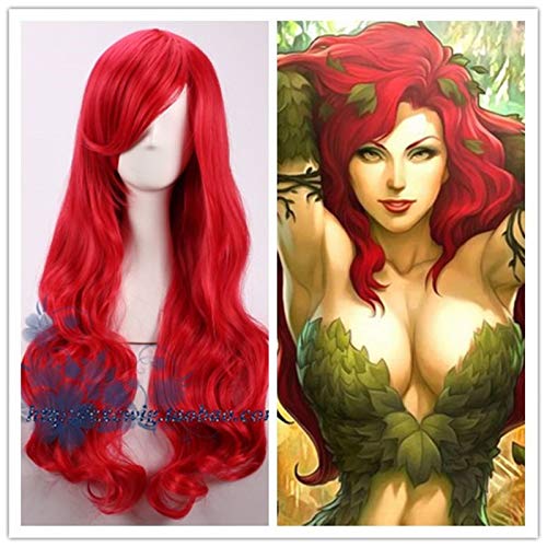 Movie Batman Poison Ivy Red wig Comic-con Pamela Lillian Isley Cosplay Red Hair costumes