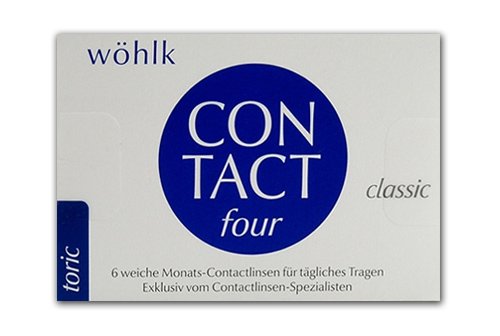 Contact Four toric Monatslinsen weich, 1 Stück/BC 8.8 mm/DIA 14.4 mm/CYL -1.75 / ACHSE 130 / -3.5 Dioptrien