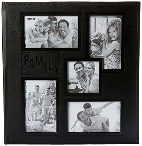 Pioneer Foto Alben Collage Rahmen geprägt Zoll Familie Zoll genäht Kunstleder Bezug, 240 Pocket Photo Album, schwarz,