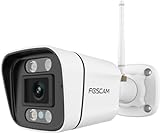 Foscam IP-Kamera V5P 5 MP mit Zwei-Wege-Audio, Nachtlicht und Sirene inklusive, Weiß