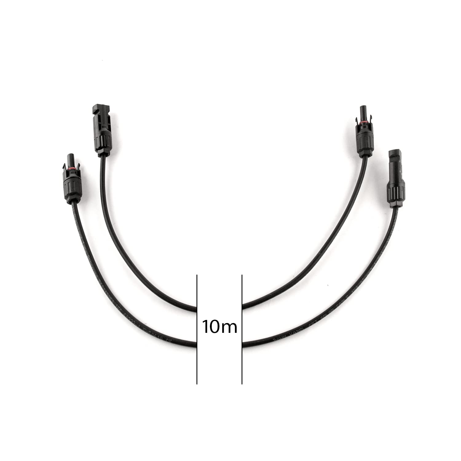 plenti SOLAR 1 Paar Solarkabel je 10m Verlängerung mit Stecker und Kupplung Solar Balkonkraftwerk Photovoltaikanlage