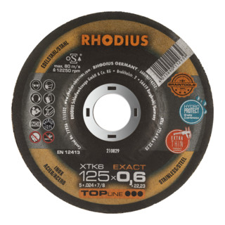 RHODIUS TOPline XTK6 EXACT BOX Extradünne Trennscheibe 125 x 0,6 x 22,23 mm