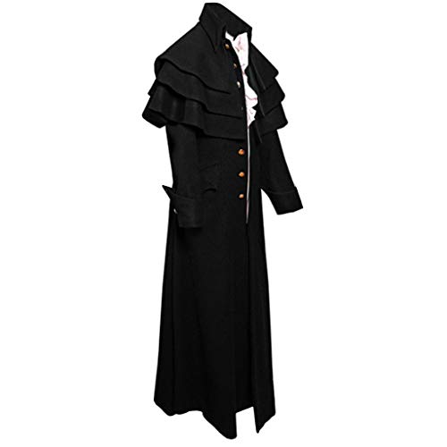 CICIYONER Herren Party Oberbekleidung Print Mantel Frack Jacke Gothic Gehrock Uniform Kostüm S-XXXL (XXXXXL, Schwarz-Frack)