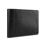 mano Don Montez Geldbörse mit Klappe Leder - Portemonnaie Herren Damen Querformat Schwarz - Geldbeutel Portmonee Wallet Brieftasche Portmonaise