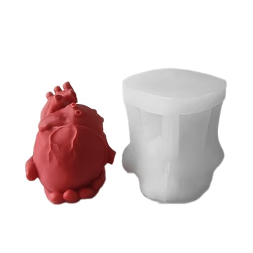 CASNO Silikonform, 3D-simulierte Herz-Kerzenformen für die Herstellung von Kerzen, Seife, Schokolade, Muffins, Mousses, Kuchen-Top-Fondant-Dekorationen