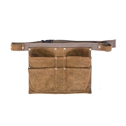 Werkzeuggürteltasche mit 4 Taschen, verstellbar, robust, Khaki-Werkzeuggürtel, Leinen-Werkzeugtaschen, Hammerhalter (Argento, 29,5 x 22 cm)