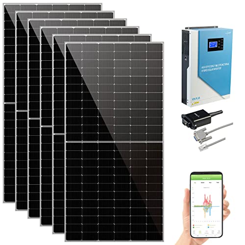 revolt PV Anlage: Solar-Hybrid-Inverter mit 6x550-Watt-Solarpanelen, WLAN, 5.500 W, 100A (Photovoltaikanlagen)
