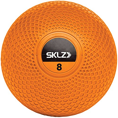 SKLZ Medizinball Med Ball (3,6kg/8lb) - Hochwertiger Medizinball mit 19cm Durchmesser, Orange, 1size, MBRT-008