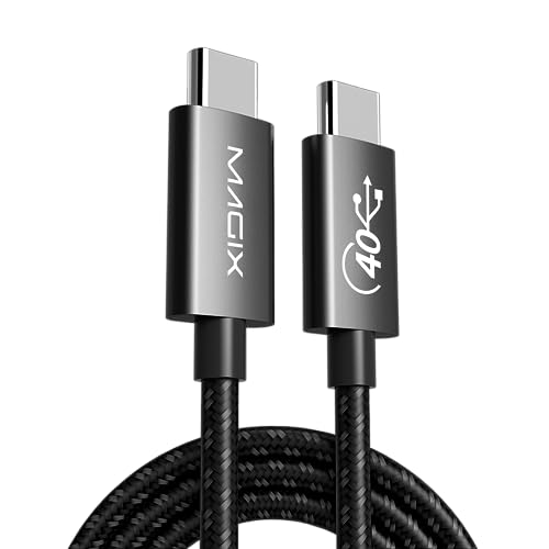 Magix USB-C-Kabel 240W 1m Schwarz, 5 A PD-Schnellladung, 40 Gbit/s Datenübertragungsgeschwindigkeit, 8K 60 Hz, Thunderbolt 4, für macBook Pro/Air, iPad Pro 2021/Air 5, Galaxy S23/S22, Pixel usw.