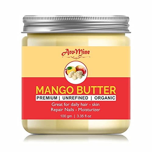 Glamouröse Nabe Aromine Natural Mango Butter – roh, unraffiniert & afrikanisch – für die Feuchtigkeitsversorgung von Körper und Haut100Gm