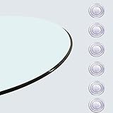 Runde Glastischplatte for die Terrasse, dicke, gehärtete, polierte Kante, 38–50–60–80–100 cm Tischplatte aus gehärtetem Glas, 1/2 Zoll dickes Glas, hochwertige runde runde Glasplatte ( Size : 52CM (20
