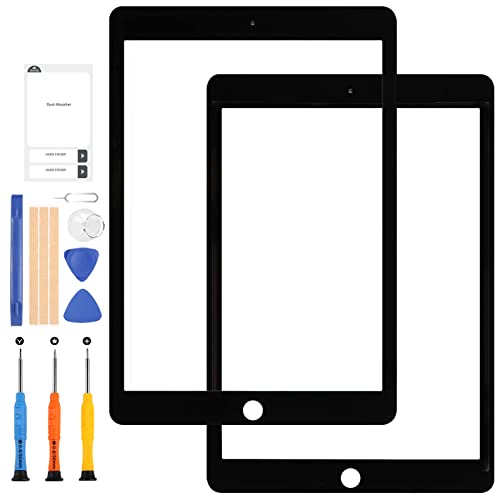 Ersatz-LCD-Bildschirm Compatible für iPad Pro 9,7 Zoll, A1673, A1674, A1675, Front-Außenglas, Reparatur-Set mit Werkzeug (kein Touch-Digitizer) Schwarz