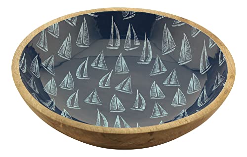 Sea-Club Schale - Segelboote, Mango-Holz emailliert, ø 30cm, H: 7,5cm