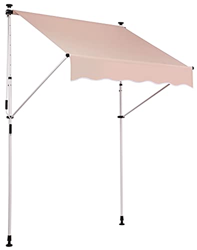 CLP Klemm-Markise Westerly I Ohne Bohren I Höhenverstellbarer Sonnenschutz, Farbe:beige, Größe:300x120 cm