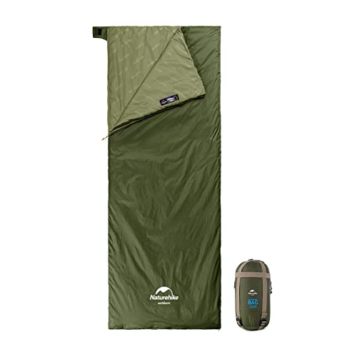 Naturehike Schlafsack Ultraleichter Schlafsack Tragbarer Schlafsack Wasserdichter Schlafsack Komfort für Reisen Camping Wandern und Outdoor-Aktivitäten für 3 Jahreszeiten (Armee Grün XL)