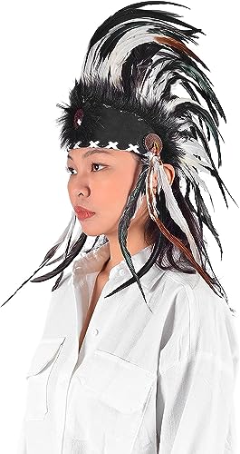 KARMABCN Indischer Federkopfschmuck, Indianer inspiriert. Warbonnet, Stirnband, Headdress