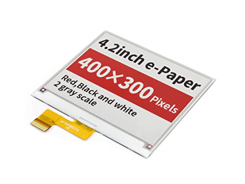 Waveshare 4.2 Inch E-Paper Raw Display Panel(B) 400x300 Resolution Three-Color E-Ink Electronic Paper Screen Without PCB with Embedded Controller,Communicating Via SPI Interface ...