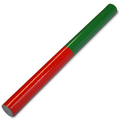 Stabmagnet Schulmagnet rund 200 x 10 mm, aus AlNiCo, rot-grün