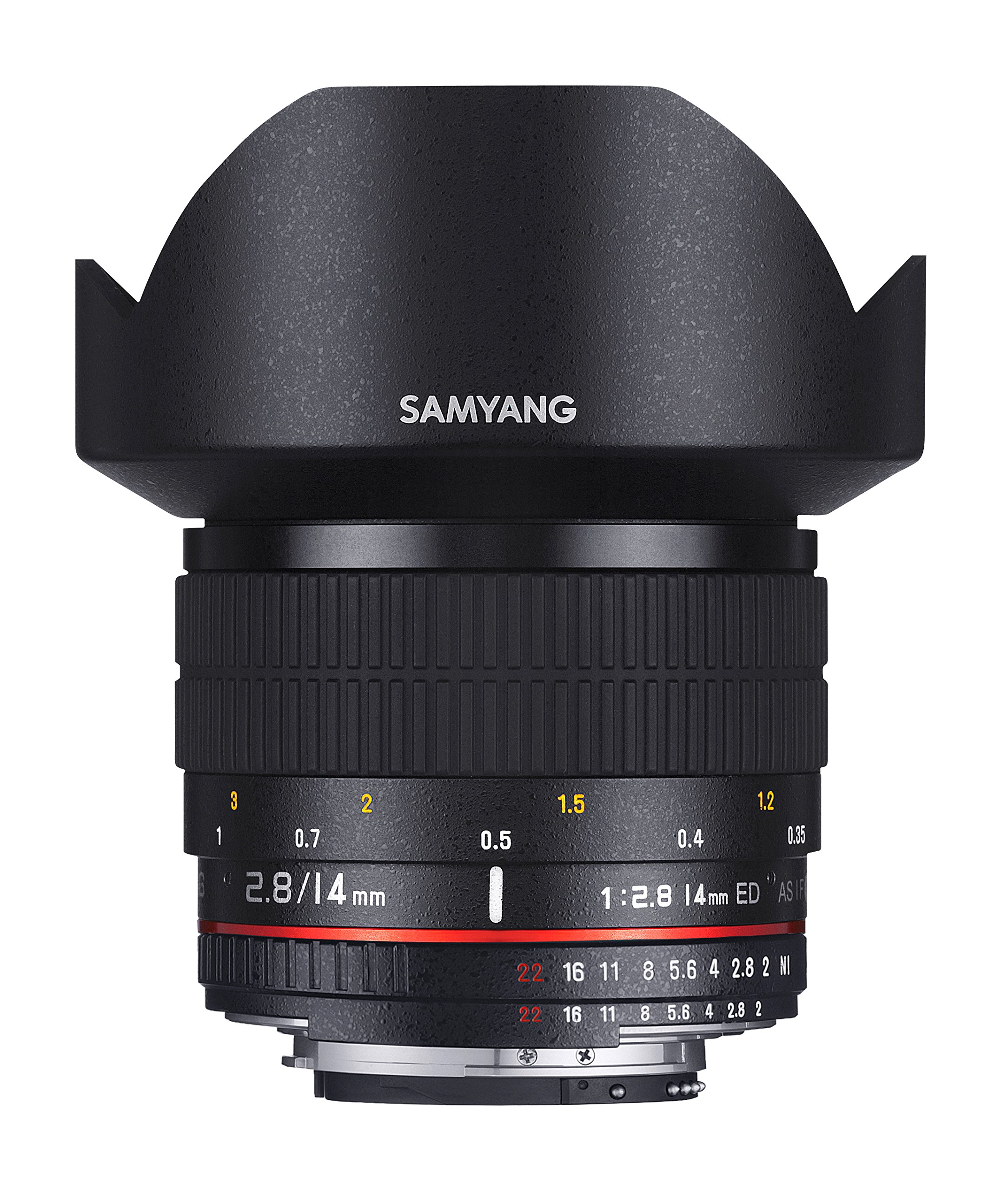 Samyang 14/2,8 Objektiv DSLR Canon EF AE manueller Fokus automatischer Blendenring Fotoobjektiv, Weitwinkelobjektiv schwarz