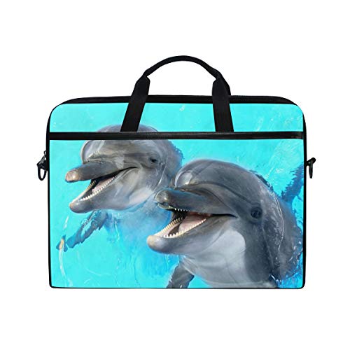 LUNLUMO Laughing Dolphins Laptop- und Tablettasche, langlebig, für Business/Uni/Damen/Herren