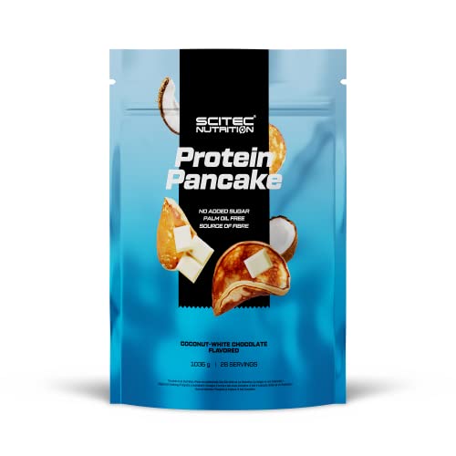Scitec Nutrition Protein Pancake, Pfannkuchen Pulver auf Haferbasis mit Molkenprotein, Milcheiweiß und mit Süßungsmittel, 1036 g, Kokos-weiße Schokolade