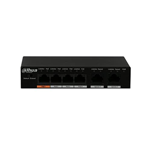 Dahua - PFS3006-4ET-60-V2 - DAHUA - 4 Port PoE Watchdog - 2 Uplink Port - Version V2 - PoE Übertragung bis 250m - PFS3006-4ET-60-V2