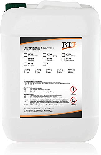 BTT-LH Gießharz (3kg) auf Epoxidharzbasis zum Basteln von Schmuck, Formen, Epoxidharztisch, Epoxidharzdeko