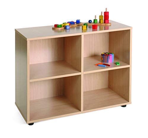 Mobeduc 600203HP18 Niedrige horizontale Aufbewahrung mit 4 Fächern, 90 x 76,5 x 40 cm, Holz, Beech, 90 x 76.5 x 40 cm