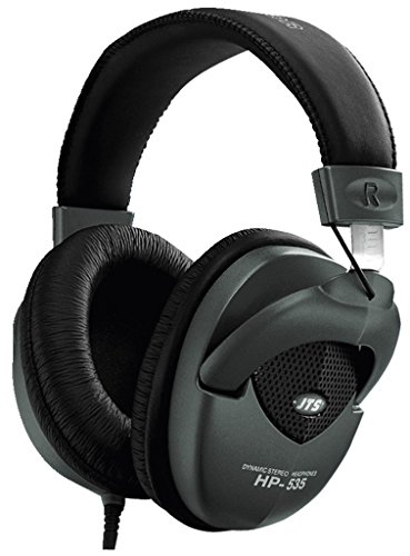 JTS HP-535 professioneller Studio-Monitor-Kopfhörer mit gepolstertem Ohr-Kissen und Kopfauflage, Over-Ear Headphone mit hervorragender Klang-Qualität in Schwarz