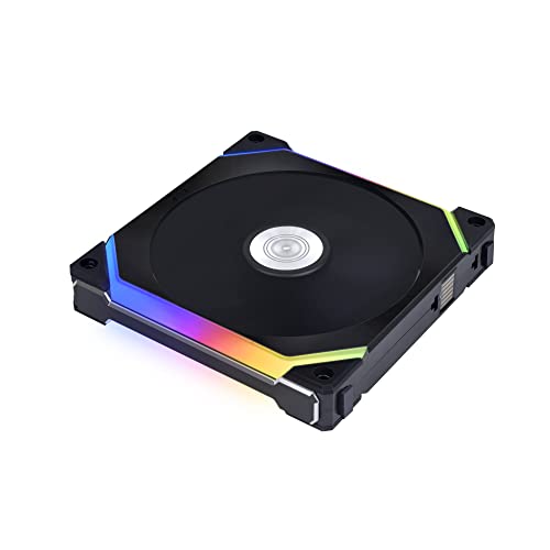 Lian Li PC Lüfter 140mm UNI FAN SL140 V2 RGB PWM - PC Fan - L-Connect 3-Software - 32 RGB-LEDs - Gehäuse Lüfter - RGB Lüfter 140mm - Gehäuselüfter 140mm - Lüfter PC - PC Lüfter RGB - Schwarz