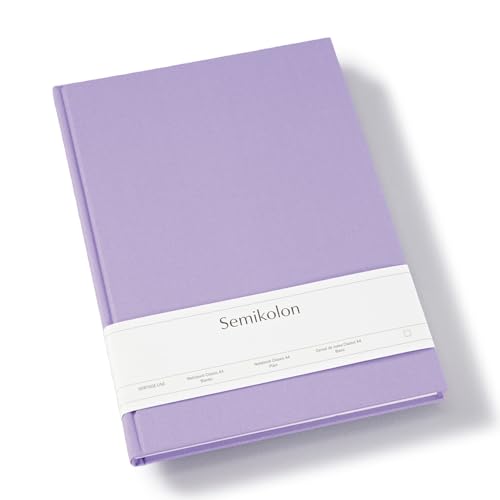 Semikolon 370061 - Notizbuch Classic A4 blanko - 176 Seiten, cremeweißes Papier – Lesezeichen – lilac silk lila