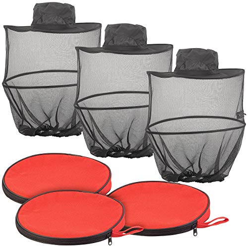 Semptec Urban Survival Technology Moskitohut: 3er-Set kompakt Faltbare Hüte mit Moskitonetz, 300 Mesh, schwarz (Imkerhut)