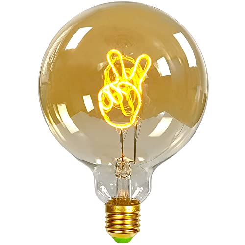 TIANFAN Vintage-Glühbirnen, LED-Glühbirne, 4 W, dimmbar, Liebes-/Heim-Buchstabe, dekorative Glühbirnen, 220/240 V, E27, Tischlampe (Finger)