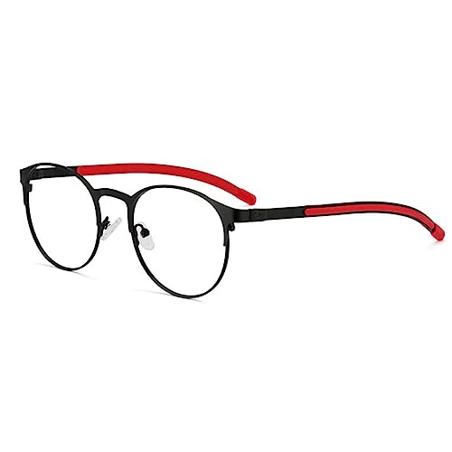 PAKMEZ Photochrome Retro-Lesebrille, Unisex-Lese-Sonnenbrille – klare UV-Schutz-Sonnenbrille, geeignet für den Innen- und Außenbereich (Color : Black+red, Size : +2.25)