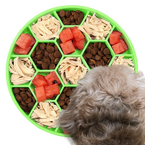 Abbto Slow Feeding Hundenapf,Verhindert Schlucken und Erbrechen mit sechseckiger Wabe - Hundefutternäpfe Hundeteller für Welpen/große/mittelgroße/kleine Hunde/kleine Rassen Slow Feeder
