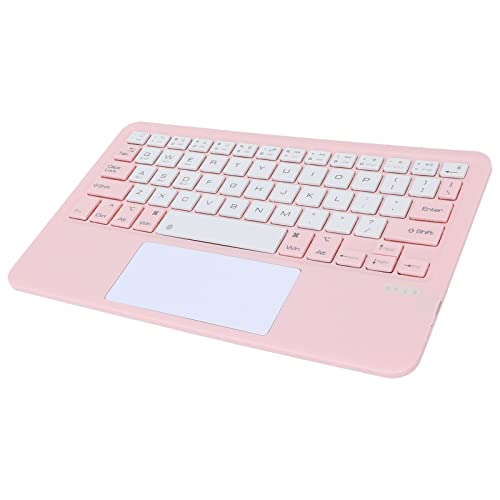 Heayzoki Bluetooth-Tastatur mit Touchpad, Kabellose Tastatur Tragbare Scherenfuß-Laptop-Tastatur mit Touchpad Kleine Tastatur für Tablet Android Für OS X für Windows(Rosa)