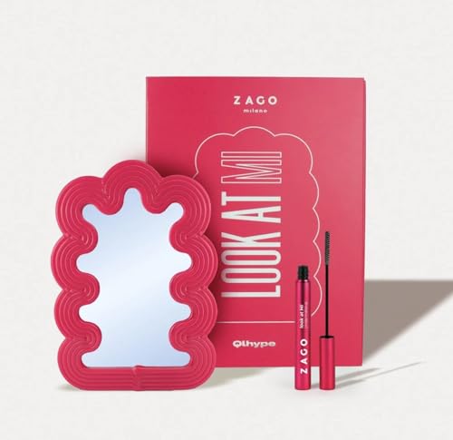 Zago Milano LOOK AT MI Box Limited Edition mit Serum-Primer 2 in 1 Wimpern/Augenbrauen + exklusivem Spiegel im einzigartigen Design handgefertigt Vegan