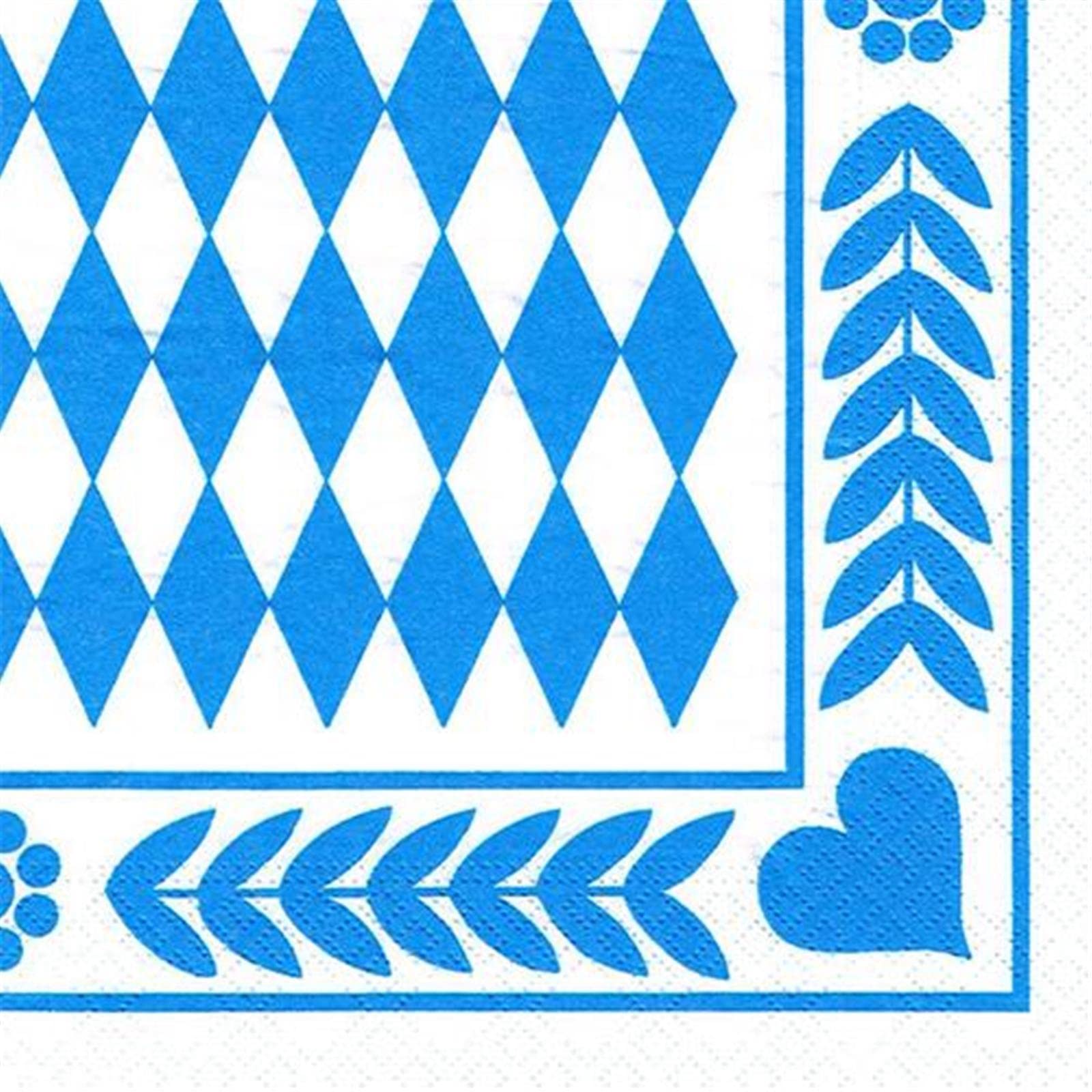PAPSTAR 250 Servietten, 3-lagig 1/4-Falz 33 cm x 33 cm Bayrisch Blau Oktoberfest
