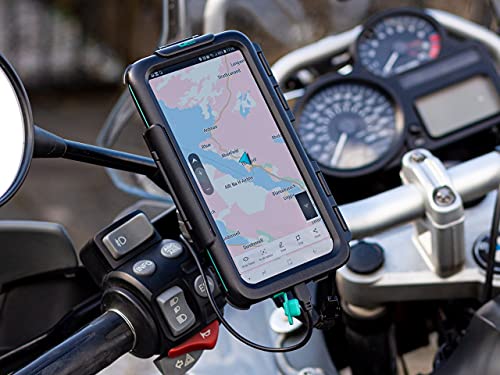 UltimateAddons Motorrad IPX5 Wasserdichtes Hart Gehäuse Befestigungssatz - Kompatibel mit Apple iPhone 6 7 8 / SE 2020 - Klemmhalterung Oben