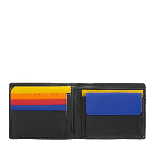 Klassisches mehrfarbiges Herren Portemonnaie in Leder der Marke DuDu Schwarz