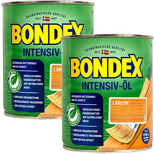 Bondex Lärchen Intensiv Öl, 1,5 Liter - sprühbares Schutz- und Pflegeöl für Innen und Aussen, Gartenmöbel und Terrassenöl