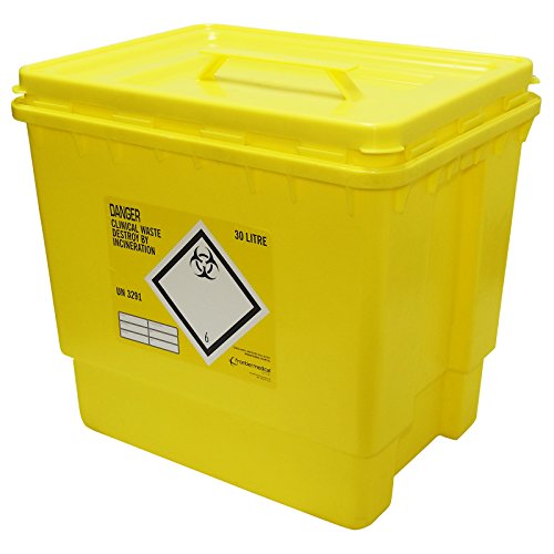 Steroplast Sharps Biohazard Medizinische Tattoo-Mülleimer, groß, 30 Liter, 1 Box