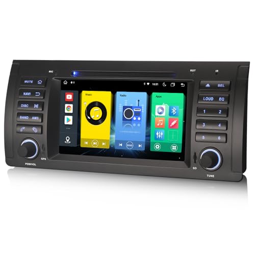 ERISIN 7 Zoll Android 10.0 Autoradio für BMW E53 E39 X5 M5 Unterstützt GPS-Navi Carplay Android Auto DSP Bluetooth A2DP DVB-T/T2 WiFi DAB+ 8-Kern 4GB RAM+64GB ROM