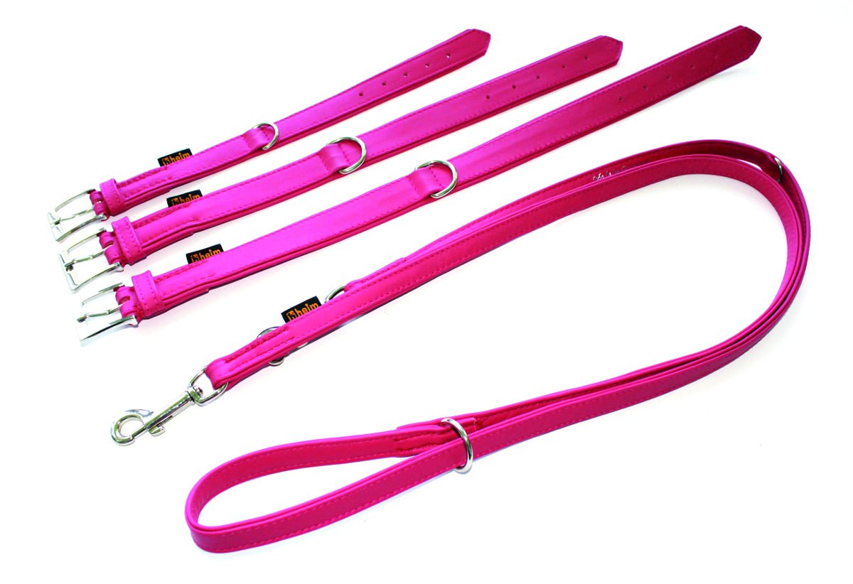 Heim 3784352 Halsband, Colour, genäht, 2X Boxleder, 25/35 cm, pink