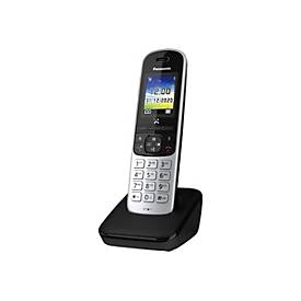 Panasonic KX-TGH710G - Schnurlostelefon mit Rufnummernanzeige/Anklopffunktion - DECTGAP - dreiweg Anruffunktion - Schwarz, Silber