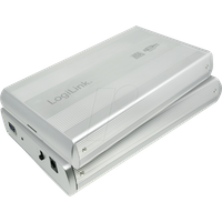 LogiLink 3,5, SATA Festplatten-Gehäuse, USB 3.0, silber