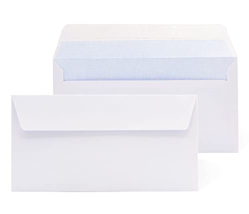 Umschläge aus amerikanischem weißem Papier, ohne Fenster, selbstschließender Silikonstreifen für einfaches Abdichten. Geeignet für den Versand von Dokumenten in verschiedenen Größen, Ofituria (500 Versandumschläge)