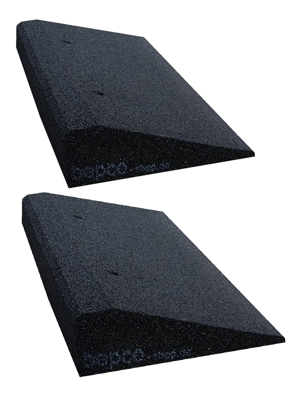 bepco Bordsteinkanten-Rampe-Set (2 Stück) LxBxH: 50 x 25 x 5 cm aus Gummi (schwarz) Auffahrrampe,Türschwellenrampe, mit eingelagerten Unterlegscheiben zur Befestigung