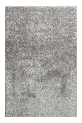 Entdecke den zeitgemäßen Hochflor Teppich Fanny von WECONhome Basics – Perfekt für Wohnzimmer, Schlafzimmer, Kinderzimmer und mehr (200 x 200 cm, hellgrau)